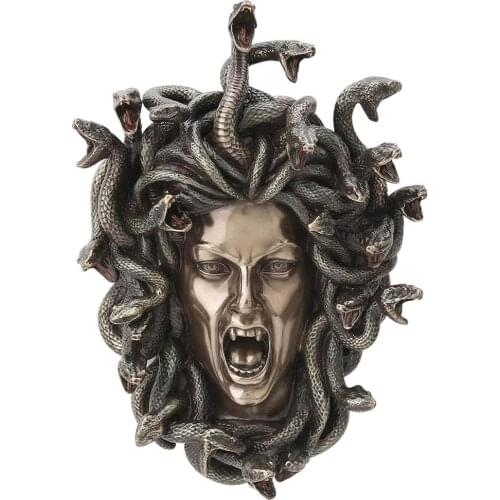 Greek Medusa Head Wall Medusa Head Of Snakes Statue Plaque Resin Wall Sculpture Home Garden Decoration Gothic Horror Decoration