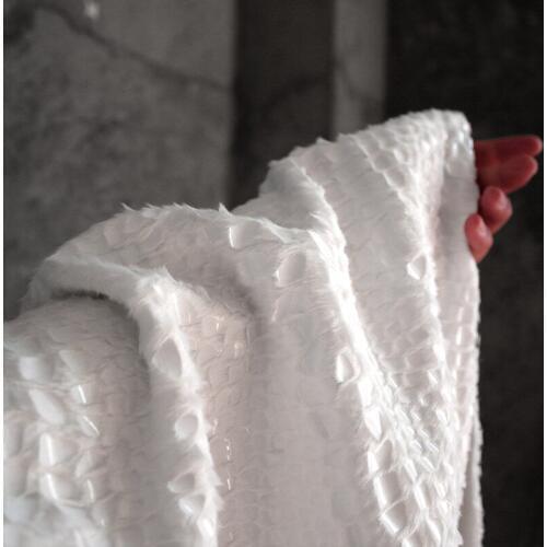 Faux fur plush grass thick black white heavy texture autumn winter fabric re-engineering jacket designer fabrics for patchwork