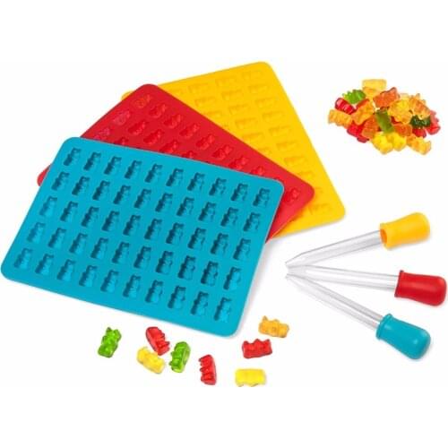 Gummy Bear Silicone Mold DIY 50 Cavity Chocolate Candy Maker Ice Tray Jelly Moulds