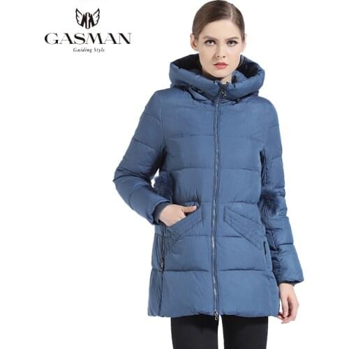 GASMAN Blue Winter Thick Jacket For Women Coat Hooded Fashion Down Jacket Brand Overcoat Female Spring Parka Warm Bio Coat 18833