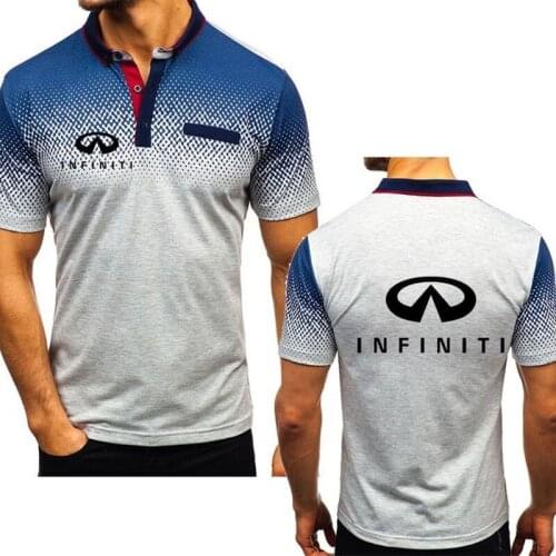 Summer Mens T-Shirt Infiniti Car logo Printeds High Quality Cotton Crew neck Mens short sleeve Gradient Casual T-Shirt Tops G