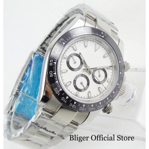 Fashion BLIGER Brand Stainless Steel Mechanical Mens Watch With Date Function Polished Case