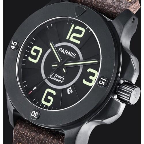 Parnis 44mm Automatic Mechanical Mens Watch Luminous Miyota 821A Movement Men Watches zegarki meskie relojes hombre 2019 Clock