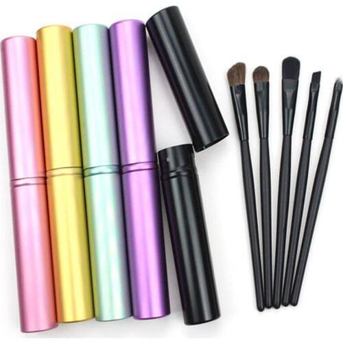 5PCS/BOX Travel Portable Mini Makeup Brushes Set Eye shadow Eyeliner Eyebrow Lip Brush Professional MakeUp Brushes kit maquiagem
