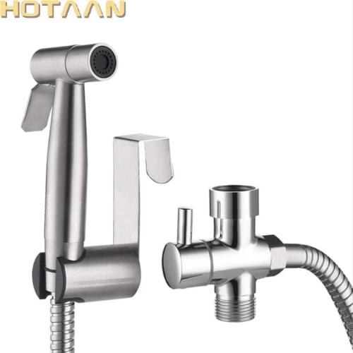 Handheld Toilet bidet sprayer set Kit Stainless Steel Hand Bidet faucet for Bathroom hand sprayer shower head self cleaning