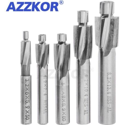 Pilot Slotting Countersink End Milling Flute HSS AL Cutter Pilot Slot Drill M3-M20 Wholesale Counterbore End Mill Tool 1pcs