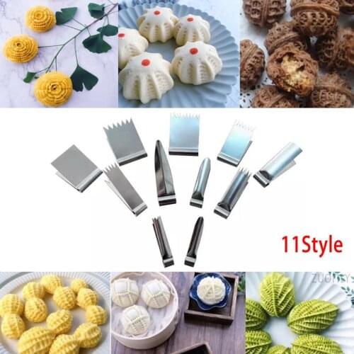 Stainless Steel Walnut Clip Cake Bun Decorating Tools Mold Clips Baking Bread Dessert Pastry Decoration Peanut Engraving Molds