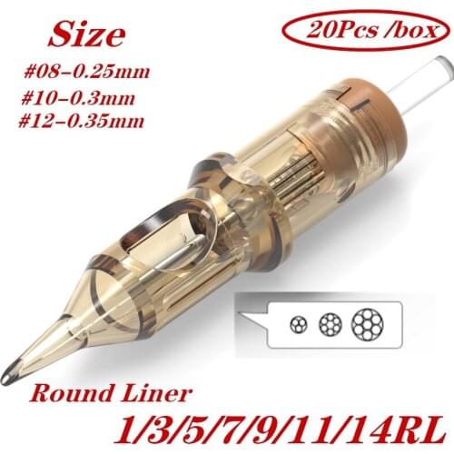 NewRevolution tattoo needles cartridge level A 0.35mm 0.3mm 0.25mm High Quality Disposable tattoo cartridges 1rl 3rl 5rl 7rl