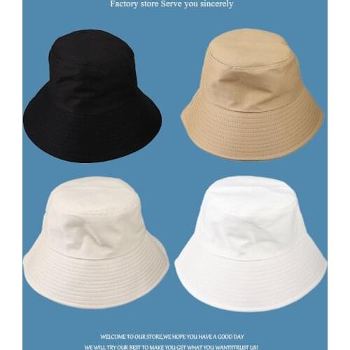 2021 New Korea Fashion Classic Summer Fisherman Hat Black Khaki 4 Color Optional Womens Bucket Hat Sunhat Fishing Cap Wholesale