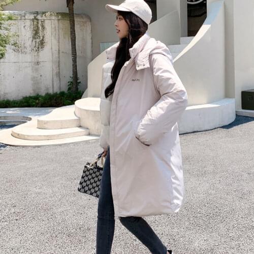 2021 new winter down cotton padded jacket womens mid long jacket Korean cotton padded jacket loose Parka fashion