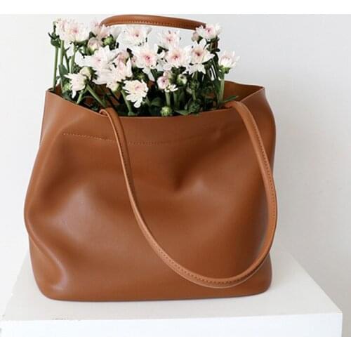 New Autumn Genuine Leather Handbags For Women 2021 Luxury Designer Ladies Soft Shoulder Bag Large Capacity Simple Travel Bags