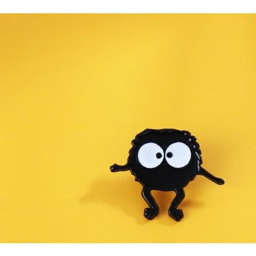 New Adorkable My Neighbor Totoro Soot Sprite Enamel Pin Spirited Away Fairy Dust Collar Pin Brooch Anime Movie Jewelry Fans Gift