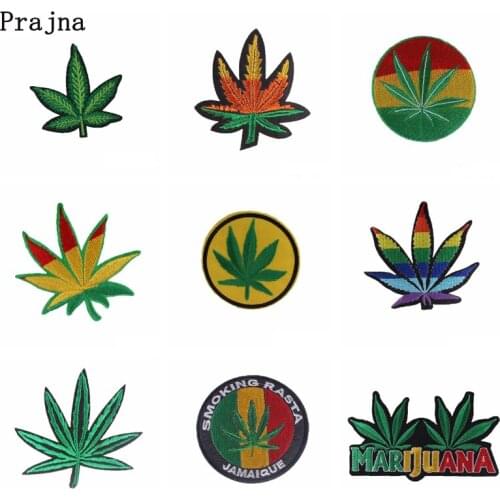 Maple Leaf Patch Embroidered Patches For Clothing Embroidery Patch Iron On Patches On Clothes Stripe Applique Badges DIY