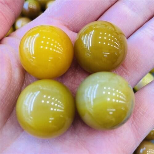 Natural gem yellow agate agate ball crystal ball reiki healing ball home decor