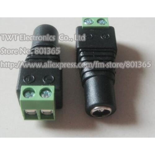 5.5 x 2.1mm CCTV DC Power Female Jack Connector 2.1mm Female DC Power Jack Plug Adapter Connector Plug,free shipping 100Qty