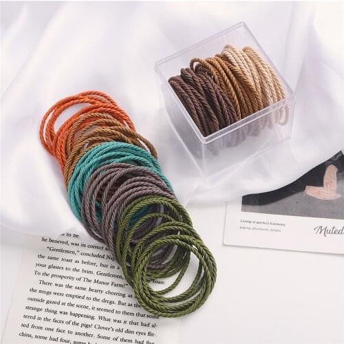 1Box 50Pcs Children Cute Ring Rubber Bands Tie Gum Ponytail Holder Elastic Hair Band Headband Girls Hair Accessories