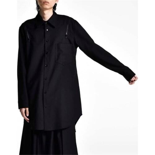 Customized Plus Size New four Seasons young man personality long sleeve shirt in the long handsome popular shirt