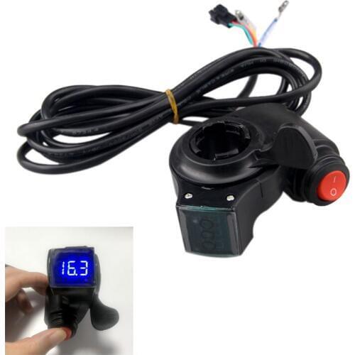 Black 12V-84V Electric Scooter Bike Throttle Grip Handlebar LED Digital Meter Universal Electric Bicycle Accessories