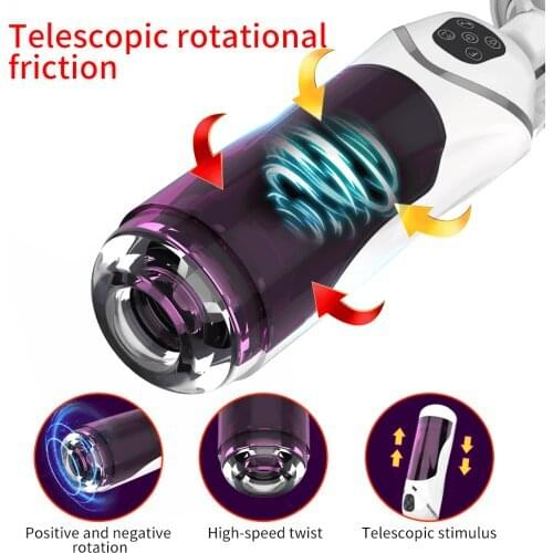 Sex Machine Penis Sucker Vibrtor Handsfree Automatic Piston Telescopic Rotation Male Masturbator Cup Blowjob Masturbator for Man
