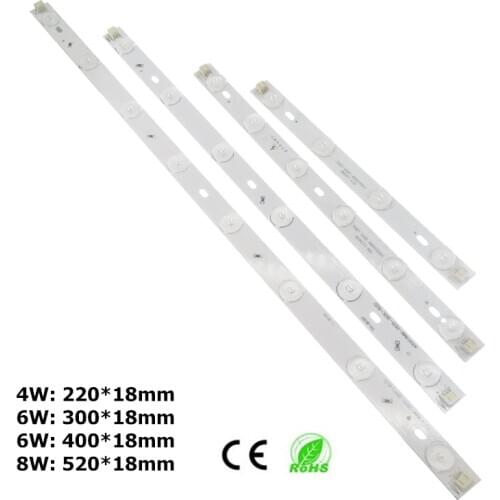 10pcs 4W 6W 8W High Brightness 2835 LED Bar Lights LED Tube for Ceiling Lamp With 60 degree Optical Lens White/Warm White Color