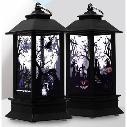Halloween Decoration Led Candles Tea Light Vintage Castle Pumpkin Ghost Hanging LED Lantern Lamp Halloween Party Home supplies