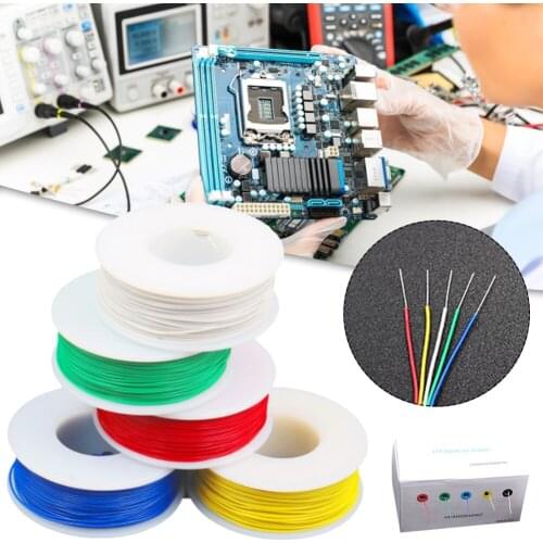 High quality 30AWG Flexible Wire and Cable Household Diy 5 Colors Mixed Box Wire Tinned Pure Copper Hook Up Wire Standard