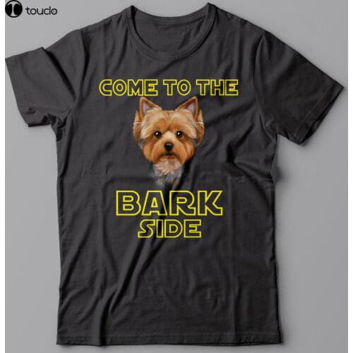 2019 Summer Mens Short Sleeve Cool Casual Yorkie Yorkshire Terrier Dog T-Shirt Come To The Bark Side - Dark Sidecute T Shirts
