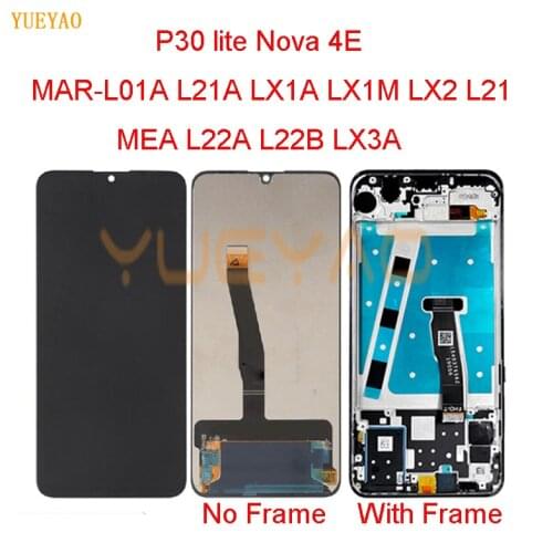 2312*1080 LCD With Frame For HUAWEI P30 Lite LCD Display Screen For HUAWEI P30 Lite Screen Nova 4e MAR-LX1 LX2 AL01 Display
