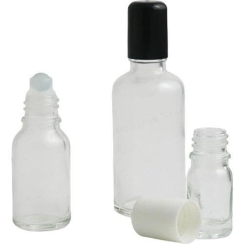 5ml 10ml 15ml 20ml 30ml 50ml 100ml Clear Glass Roll on Bottle 1/6OZ 1/3OZ 1/2OZ 1OZ Glass Roller Ball Containers