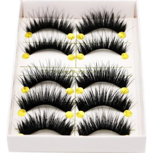 5 Pairs Multi Layered False Eyelashes Fluffy Volume Lashes 3D Layered Effect Reusable Easy to Apply False Eyelashes DL