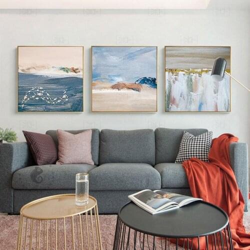 Abstract Blue Set Sea N Fish Canvas Painting Poster and Print Fahion Decor Wall Art Picture for Living Room Bedroom Dinning Room