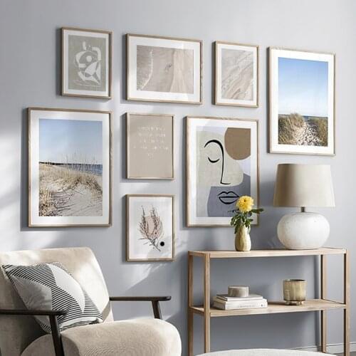 Bohemia Beige Poster Reed Art Prints Abstract Line Figure Canvas Painting Living Room Sofa Backdrop Boho Wall Picture Home Decor