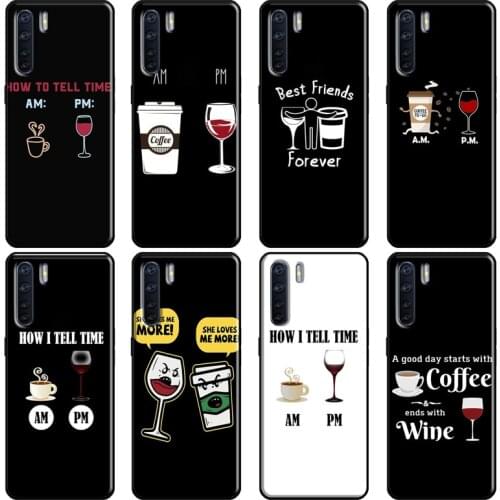 Coffee Wine Cup Case For OPPO Reno 2 Z 4 Pro A5 A9 A31 A53 2020 A1K A3S A5S A15 A52 A72 A83 F5 F7 Cover