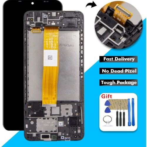 For Samsung Galaxy A12 A125 A125F SM-A125F SM-A125F/DSN LCD Display Touch Screen Digitizer Glass Assembly with Frame