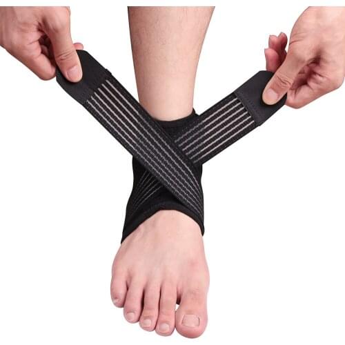 Weaving Pressurized Bandage Elastic Nylon Strap Ankle Support Brace Basketball Football Taekwondo Fitness Heel Protector Gym