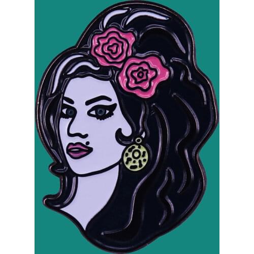 Beautiful Girl Enamel Pins Brooch Collecting Flowers Alloy Lapel Badges Men Women Fashion Jewelry Gifts Adorn Backpack Collar