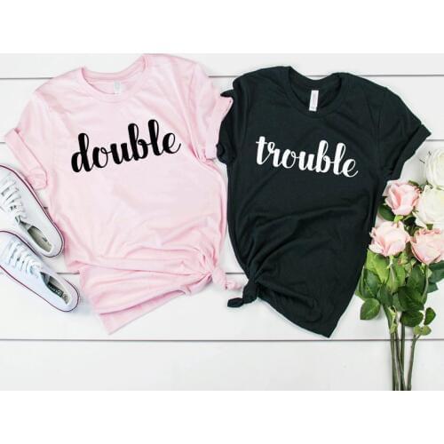 Skuggnas Double Trouble Shirts Best Friends Shirts Bestie Shirt Double Trouble Matching T shirts Friendship Gift bff clothing