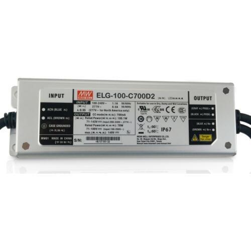 Original MEAN WELL ELG-100-C1050D2 constant current dimming LED driver 1050mA 48 ~ 95V 100W PFC meanwell power supply IP67