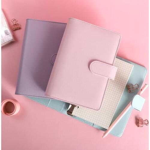 PU Leather Macaron A6 Notebook Cover Budget Binder Office School Personal Weekly Planner Agenda Organizer