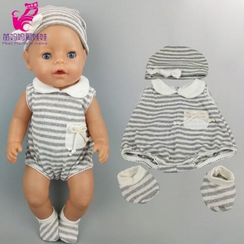 43 cm bebe doll wool jumpsuit + hat suitable for 17 inch baby doll clothes children Chritmas gift