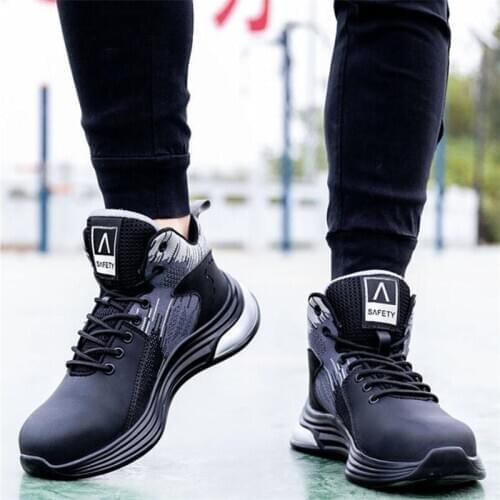 Work Boots Safety Steel Toe Shoes Men Sneakers Outdoor Casual Shoes Man Protection Boots Ankle Boots for Men Male Shoes Sneakers