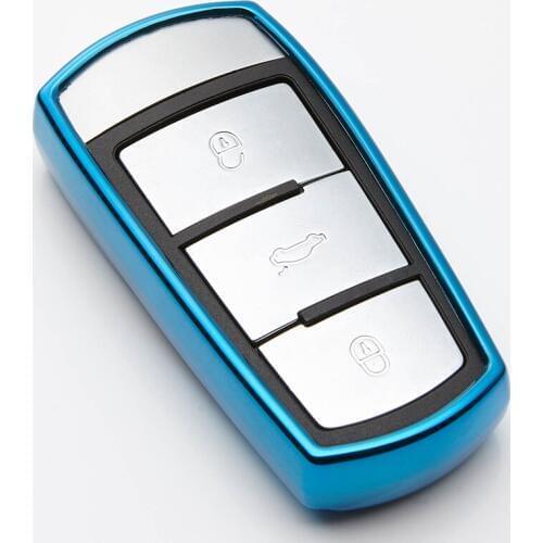 KUKAKEY TPU Car Key Shell Cover Case For Vw Volkswagen CC Passat CC b6 b7 Remote Protection Key Skin Bag Keychain