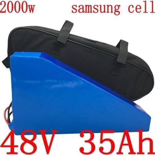 48V 1000W 2000W Triangle Battery 48V 13Ah 15Ah 18Ah 20Ah 25Ah 30Ah 35Ah Electric Bicycle Lithium Battery Pack Use samsung Cell
