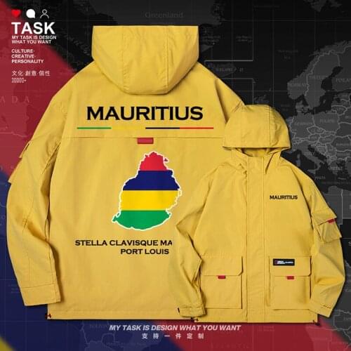 Mauritius MUS Maurice Moris Mauritian men jacket hooded map nation flag mens mens trench coat men coat new top autumn clothes