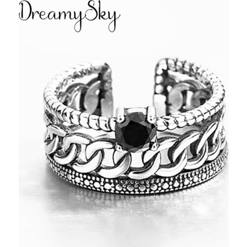 Fashion Female Black Zircon Finger Rings For Women Lover Wedding Jewelry Party Trendy Statement Rings Wholesale