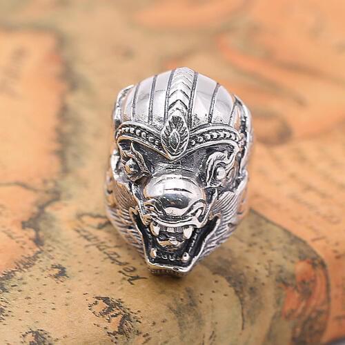 Factory Wholesale S925 Sterling Silver Vintage Thai Silver Jewelry Wide Version Of Creative Mens Popular Large Size Ring