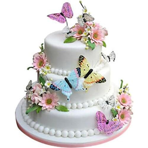 2021 New 42 Pcs Mixed Butterfly Edible Glutinous Wafer Rice Paper Cake Toppers Butterfly Decoration For Birthday Party Wedding