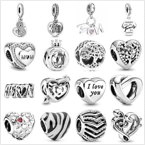 925 Sterling Silver million love tree mom family Charm DIY fine beads Fit Pandora Charm silver 925 Original Bracelet Jewelry