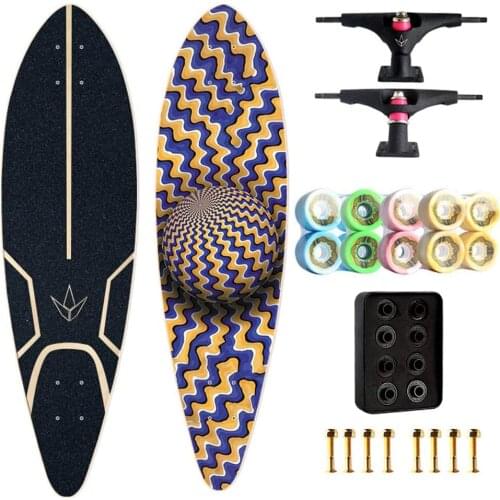 Land Surfing Skateboard Big Fish Board, Maple Skateboard 35 Inches Long Skateboard, City Road Carver Land Cruiser Complete