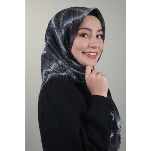 VERTU SHİNE PATTERNED SILVERY LINEN SCARF-DESEN-04-RENK-05